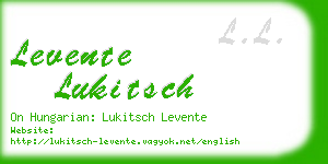 levente lukitsch business card